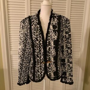 Joseph Ribkoff Black and White Women's Dressy Blazer Jacket Size 18 NWT